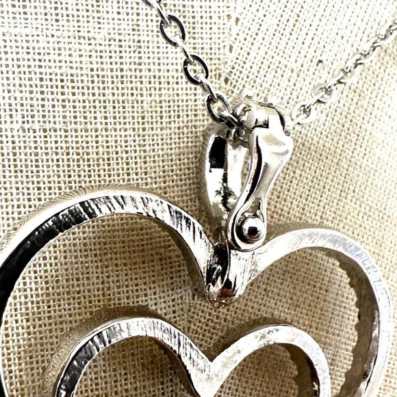 Nolan Miller Triple Heart Rhinestone Pendant Necklace - Picture 6 of 9